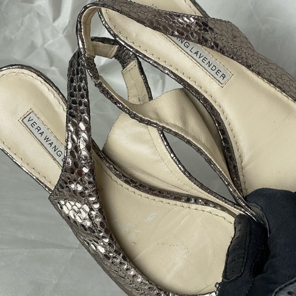 Preloved $275 Vera Wang Lavender Lyza Slingback Peep Toe Flats Size 5.5 - Picture 7 of 14